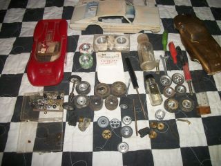 Vintage Parts Tools Lot 1 24 Slot Cars Wheels Tires Body