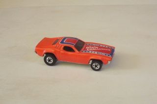 Dixie Challenger Hot Wheels Orange w O Rebel Flag on Roof BW Vtg 80s
