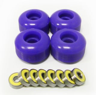 Blank Skateboard Wheels with ABEC 9 Bearings 54mm Purple