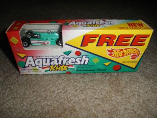 Hot Wheels Diecast Indy Car in An Aquafresh Toothpaste Package