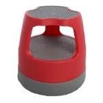 High Impact Red or Gray Plastic Rolling Step Stools on Wheels