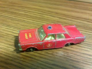 1966 Matchbox Regular Wheels Ford Galaxie Fire Chief Car 59 3