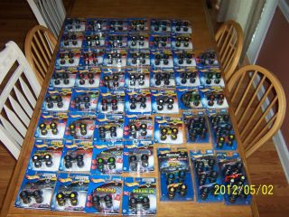 Huge lot of 59 1 64 scale hot wheels monster jam trucks collection new