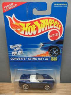 1996 Hot Wheels 1 64 Chevy Corvette Stingray III 595 Blue 3S ml Base
