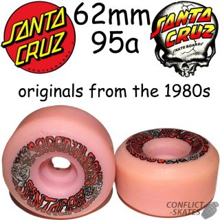 Santa Cruz Death Skateboard Wheels 95A Pink Original 1980s 62mm Vert