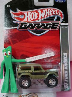  htf Garage 67 FORD BRONCO Olive Green Real Riders Hot Wheels 