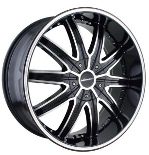 22 inch Veloche Tork Black Wheels Rims 6x5 5 Sierra Yukon H3 Entourage