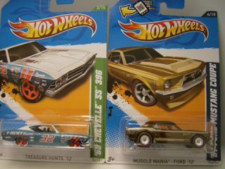 Hot Wheels 2012 Super Treasure Hunt 67 Ford Mustang & 2012 Reg. 69