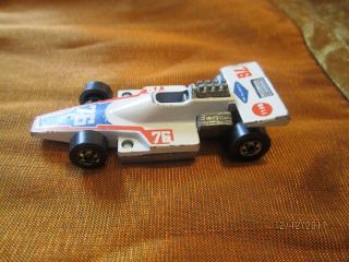 RARE Mattel Hot Wheels 1975 Race Car White Formula 76 Bell Goodyear