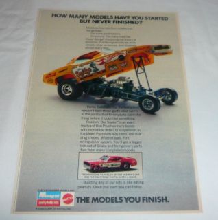 1971 Monogram Hot Wheels Ad Don The Snake Prudhomme