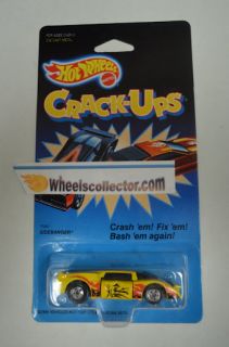 Crack Ups Hot Wheels Sidebanger Yellow 7580 Die Cast Metal 1 Blk Blue