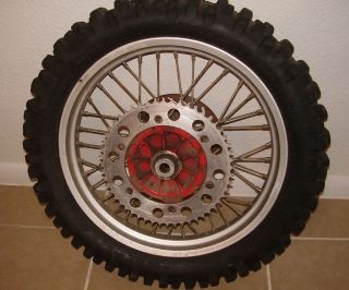 89 KTM 250 MXC Rear Tire Rim Sprocket Brake Rotor Vintage Motorcross