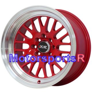 Red 20 Rims Wheels Deep Dish Lip Stance 4x100 98 Honda Civic SI