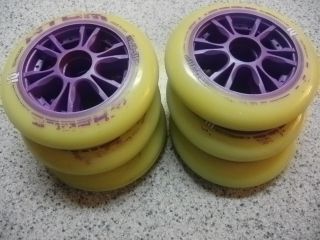 Set of 6 110mm Purple Hub Indoor Inline Speed Skating Wheels
