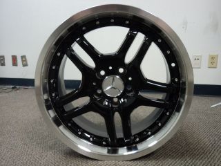Mercedes Replica Wheels Black Polished Lip 18x8 5 5x112 Set 0f 4 18