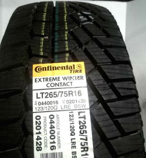 Continental LT265 75R16 E 123 120Q Winter Extreme Contact Snow Tire