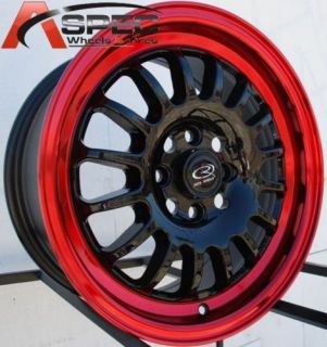 Rota Track R 16x7 4x100 ET40 Black Red Lip Rim Wheels