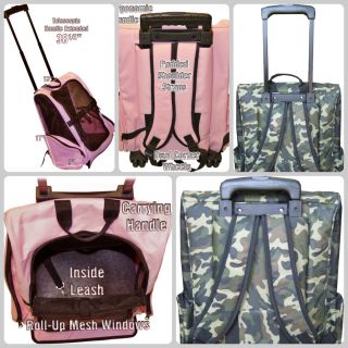 in 1 Deluxe Pet Carrier on Wheels Backpack Car Seat and Roller