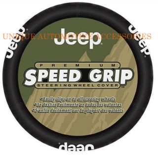 New 1 Piece Jeep Mopar Premium Speed Grip Black Steering Wheel Cover