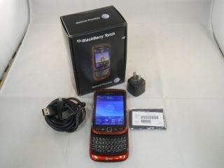 RED RIM BLACKBERRY TORCH 9800 AT T UNLOCKED GSM Smartphone 100 WORKING