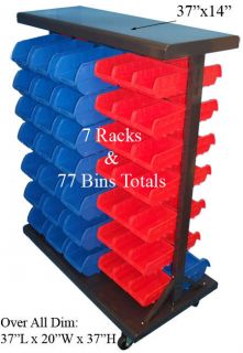 94 Removable Bins Storage Bin Bins Rack Shelve w Wheels 