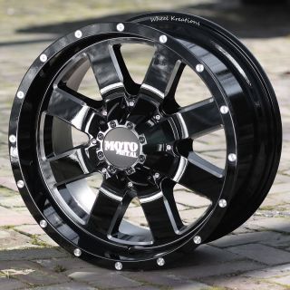 18 inch Black Wheels rims Moto Metal 962 FORD F250 350 8 lug trucks