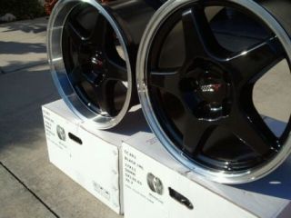 Black w Machined Lip C4 ZR1 Corvette Wheels 17x9 5 17x11