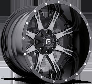 Nutz D252 Two Piece Wheel Set Black Machined 20x12 Rims Ford