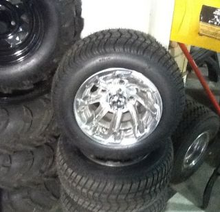 and Tire Combo Polished 8 Spoke Rim Low Profile 205 50 10 Tires