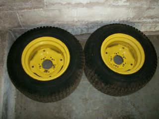  DEERE 23X1050 12 TURF TIRES AND WHEELS OFF OF A 318 GARDEN TRACTOR