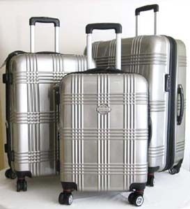 Pc Luggage Set Hard Rolling 4 Wheels Spinner Upright Travel Silver