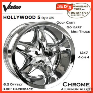 12 Chromed Aluminum Golf Rims Wheels 12x7 4x4 4x100