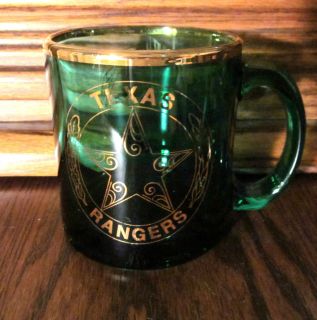 Texas Rangers Dark Green Glass Coffee Mug