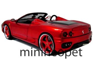Hot Wheels Whips Custom Ferrari 360 Spider 1 18 Diecast Red Chrome