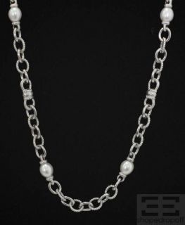 Judith Ripka Sterling Silver Collection Pearl Link Long Necklace