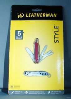 Leatherman 831210 Red Keychain 5 in 1 Multi Tool 420HC Stainless Steel