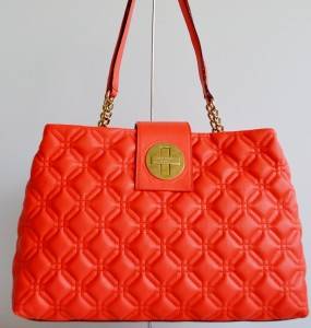 Kate Spade $458 Coral Quilted Leather Astor Court Elena Purse Bag Tote