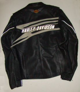 Harley Davidson Mens Black Leather Riding Jacket Gift Ready NIB