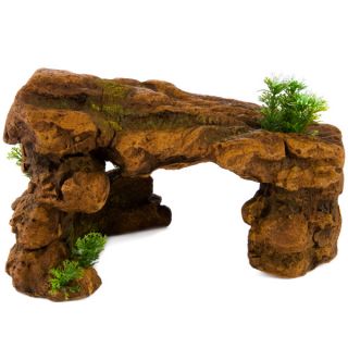Top Fin Large Rock Cave with Plants   Decorations   Fish
