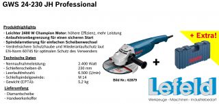 Bosch Winkelschleifer GWS 24 230 JH + Koffer + Scheibe
