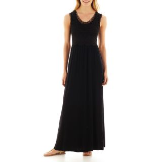 a.n.a Sleeveless Crochet Maxi Dress, Black