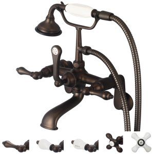 Water Creation F6 0009 03 CL Vintage Classic Adjustable Center Wall Mount Tub Fa