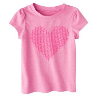 Circo Infant Toddler Girls Short Sleeve Heart Tee   Pink 4T
