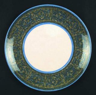 Royal (USA) Clear Day Dinner Plate, Fine China Dinnerware   Blue Rings,Green Ban