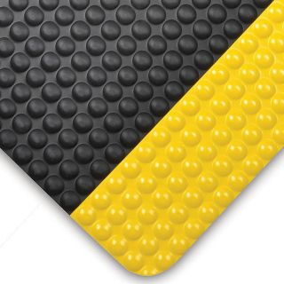 Relius Solutions Bubble Top Anti Fatigue Mats   Custom Cut Size    1/2 Thick   4W   Black With Yellow Border   1   Black/Yellow Border
