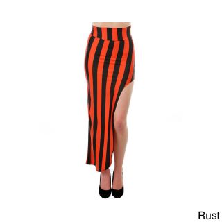 Stanzino Womens Striped High waist Side Slit Maxi Skirt