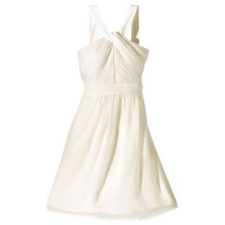 TEVOLIO Womens Halter Neck Chiffon Dress   Off White   4