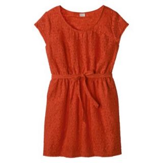 Merona Womens Plus Size Short Sleeve Lace Overlay Dress   Orange 4X
