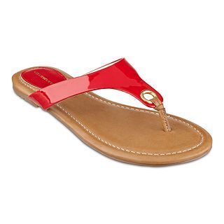 LIZ CLAIBORNE Sage Flat Sandals, Red, Womens