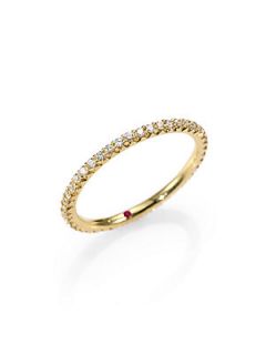 Roberto Coin Diamond and 18K Yellow Gold Skinny Ring   Gold